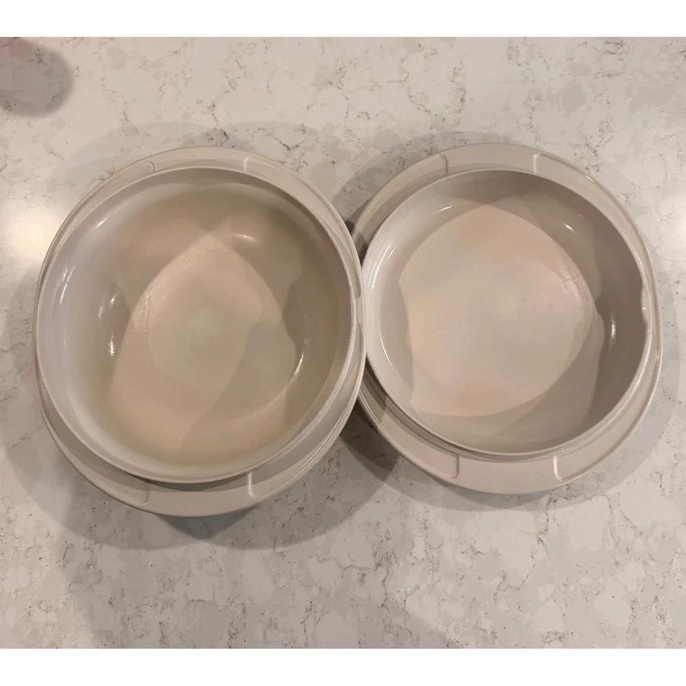 Vintage Tupperware Ultra 21 Casserole Dish Set 1 Qt 1L Almond Beige 1722-1 Lid